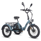 FAFREES F20 Mate Cargo E-Trike - 500W Motor 48V21AH Battery 20" Hydraulic Fat Tires - Gray blue